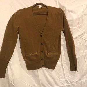 J. Crew olive green cashmere cardigan